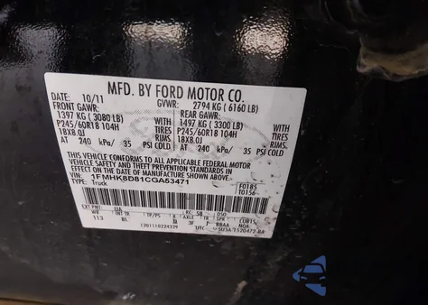 2012 Ford Explorer Xlt z USA, uszkodzony, nr VIN 1FMHK8D81CGA53471